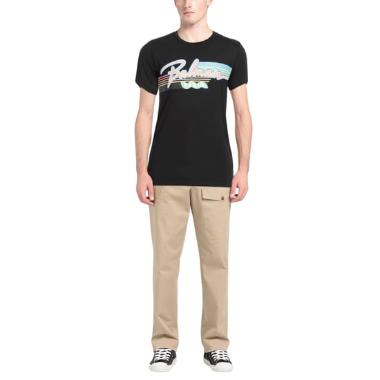 Camiseta Negra Con Logotipo Retro De Balmain Paris - Image 2