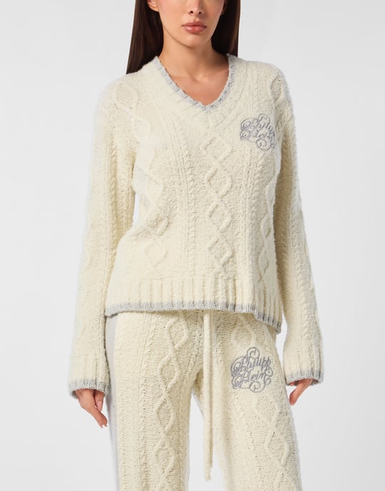 Loose Fit V-Neck Sweater - Image 3