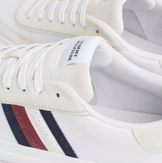 Zapatillas de Hombre Tommy Hilfiger Cupset Rwb de Cuero Blancas - Image 6