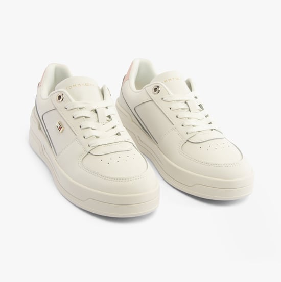 Zapatillas Tommy Hilfiger Flag Basket para mujer Ecru/Rosa caprichoso - Image 2