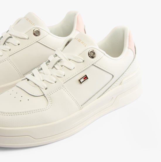 Zapatillas Tommy Hilfiger Flag Basket para mujer Ecru/Rosa caprichoso - Image 6