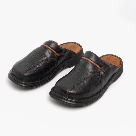 Josef Seibel Klaus Mules de cuero para hombre Negros/cognac - Image 2