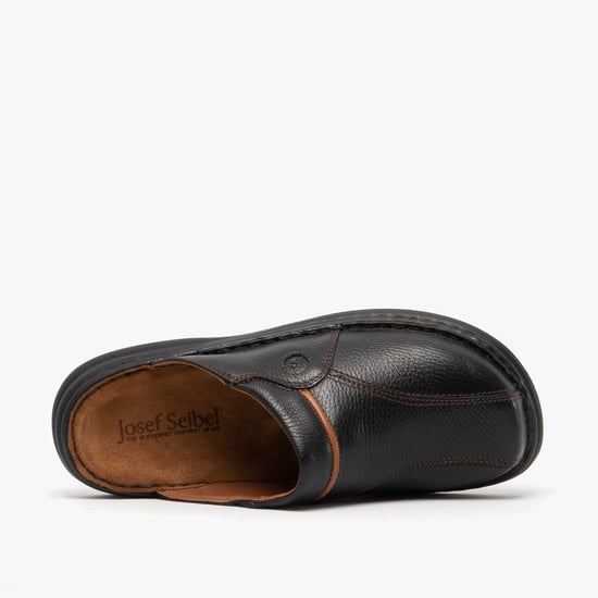 Josef Seibel Klaus Mules de cuero para hombre Negros/cognac - Image 4