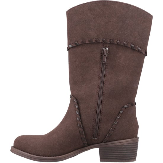 Rocket Dog Rowdy Faux Leather Women's Dark Brown Heeled Mid Calf Boots - Image 4