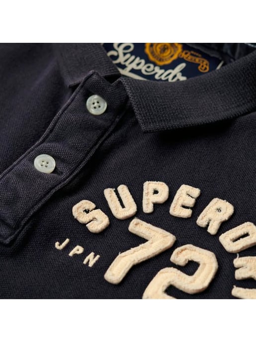 Polo deportivo vintage azul marino de Superdry para hombre - Image 3