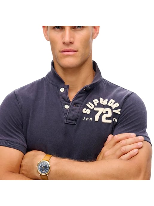Polo deportivo vintage azul marino de Superdry para hombre - Image 4