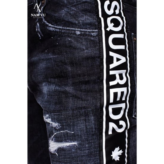 Pantalones Vaqueros Negros Con Dobladillo Encintado Y Estilo Skater De Dsquared2 - Image 3