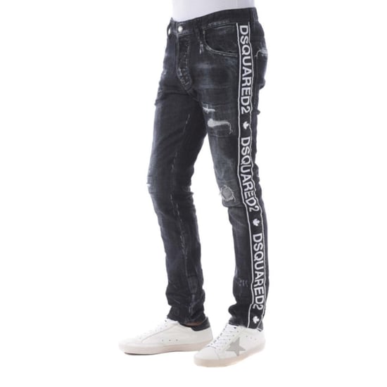 Pantalones Vaqueros Negros Con Dobladillo Encintado Y Estilo Skater De Dsquared2 - Image 4