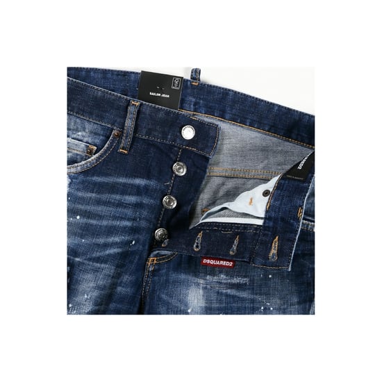 Pantalones Vaqueros Con Parche Azul Oscuro Sailor Jean De Dsquared2 - Image 4