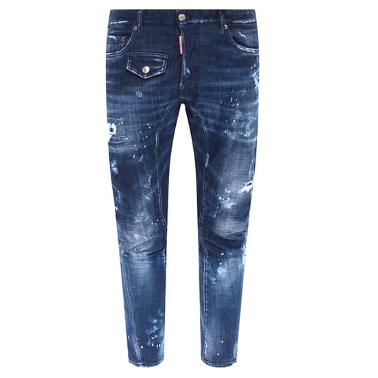 Pantalones Vaqueros Dsquared2 Tidy Biker Con Salpicaduras De Pintura En Azul Oscuro - Image 1