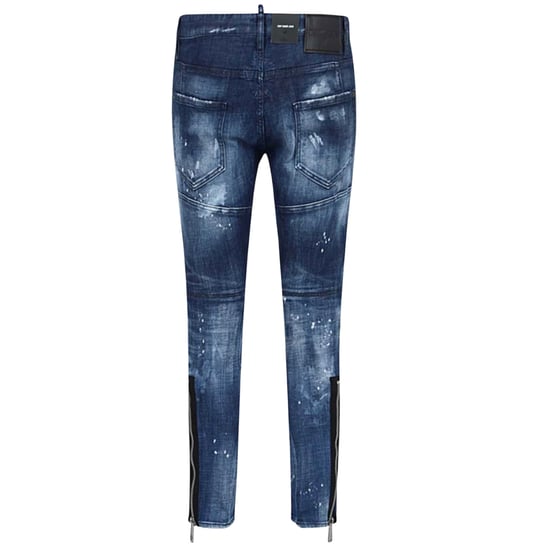 Pantalones Vaqueros Dsquared2 Tidy Biker Con Salpicaduras De Pintura En Azul Oscuro - Image 2
