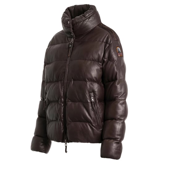 Chaqueta De Cuero Acolchada Marrón Oscuro Obsidiana Pia Leather De Parajumpers - Image 3
