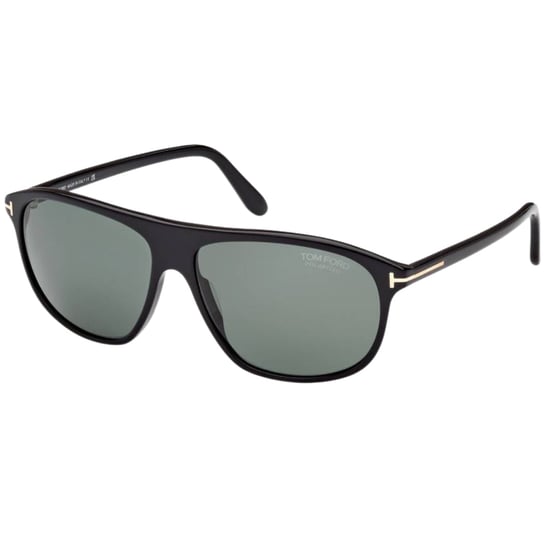 Gafas de sol Tom Ford Prescott Verde con lentes polarizados y montura negra brillante - Image 2