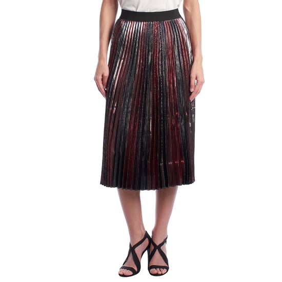 Falda Midi Plisada Metalizada WJCP312F para Mujer - Image 1