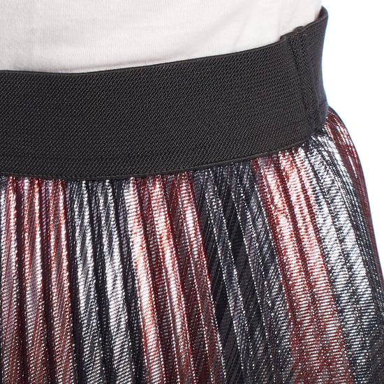 Falda Midi Plisada Metalizada WJCP312F para Mujer - Image 2
