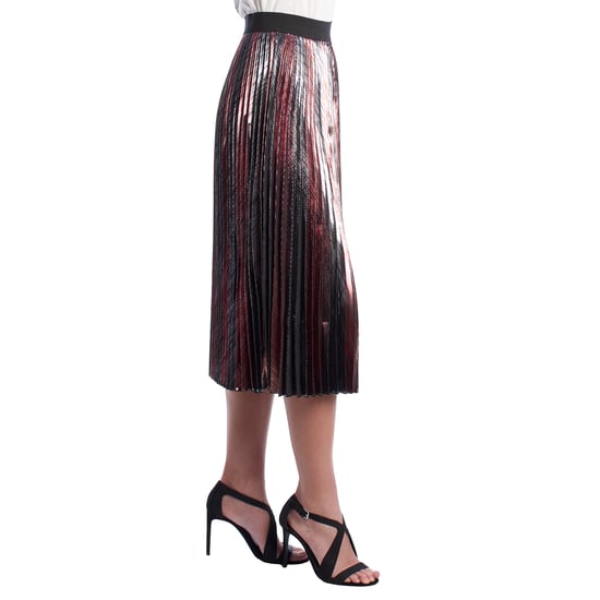 Falda Midi Plisada Metalizada WJCP312F para Mujer - Image 3