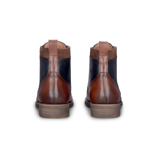 Zapatos Oxford de tweed azul marino y cuero marrón para hombre de Justin Reess - Teddy - Image 4