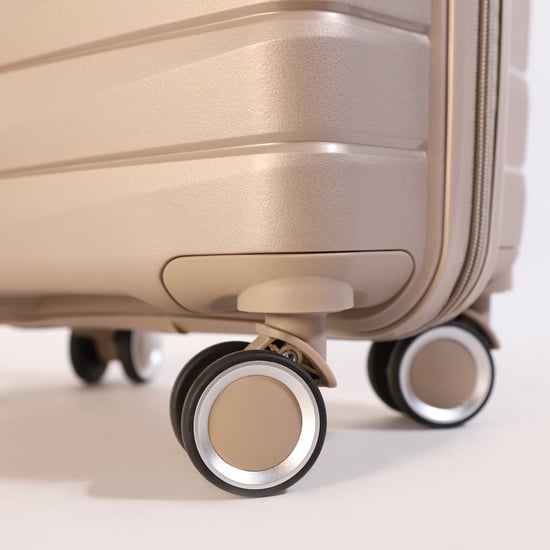 Maleta rígida resistente TSA color beige champán ahumado, 8 ruedas, equipaje de cabina, estuche de viaje para vacaciones - Image 4