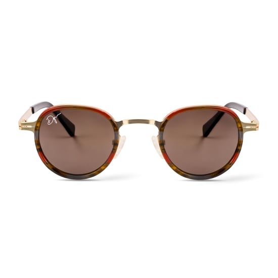 Gafas de sol polarizadas redondas retro doradas De-Gamme - París - Image 3