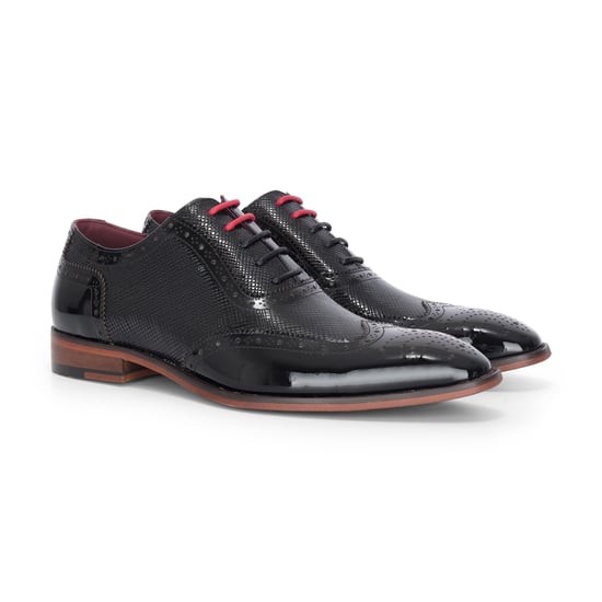 Zapatos brogue de charol negro para hombre de Justin Reess - Flynn - Image 3