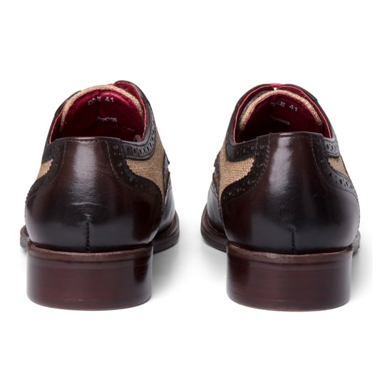 Zapatos brogue de lona y cuero marrón con detalles de Justin Reess para hombre - Cole - Image 4
