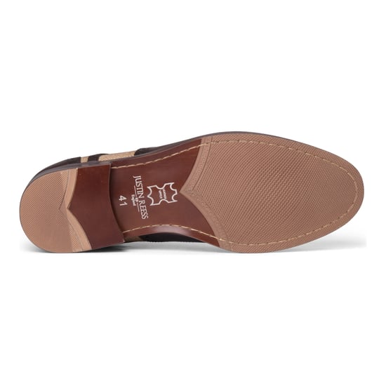 Zapatos brogue de lona y cuero marrón con detalles de Justin Reess para hombre - Cole - Image 5