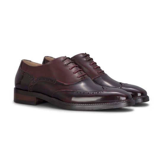Zapatos formales brogue de charol color vino para hombre de Justin Reess - Harry - Image 3
