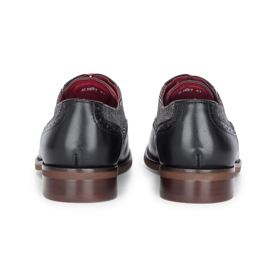 Zapatos brogue de tweed de cuero negro para hombre de Justin Reess - Albert - Image 5