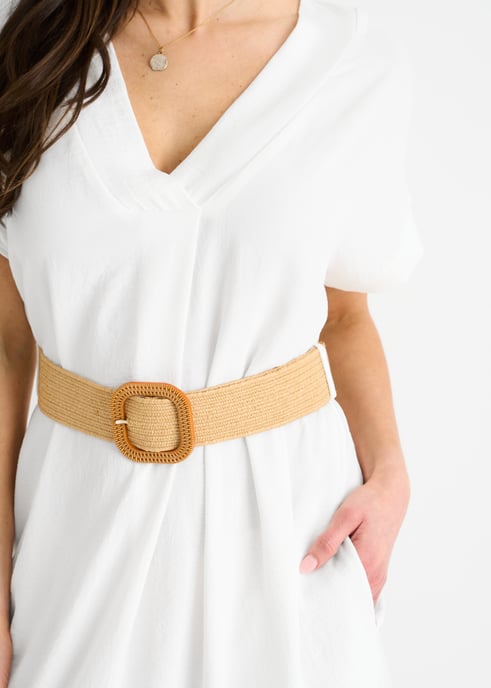Vestido blanco Air Flow Belted Oversized - Image 2