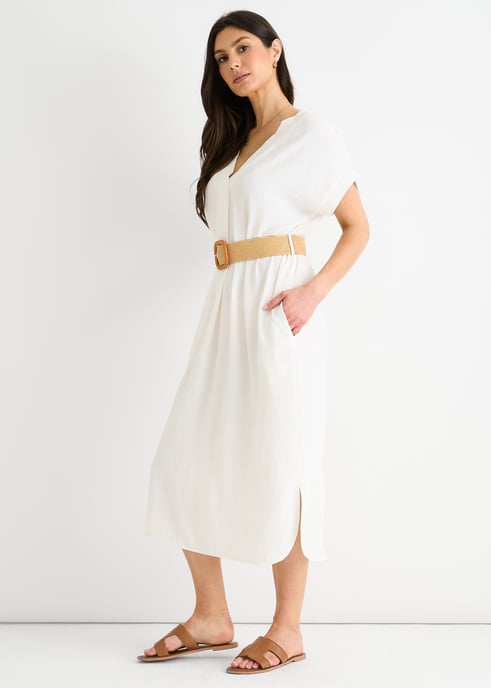 Vestido blanco Air Flow Belted Oversized - Image 3
