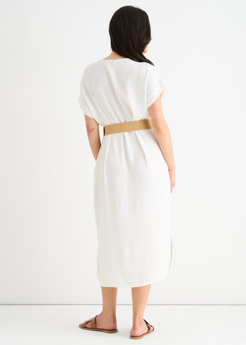 Vestido blanco Air Flow Belted Oversized - Image 4