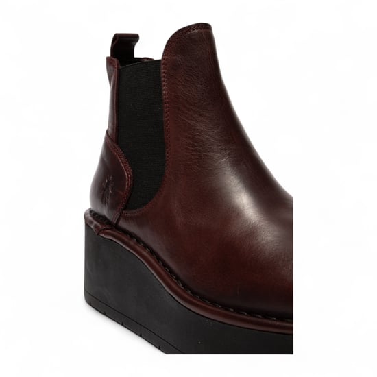 Botas Chelsea de plataforma y tobillo de piel color vino tinto HELY268 de Fly London para mujer - Image 5