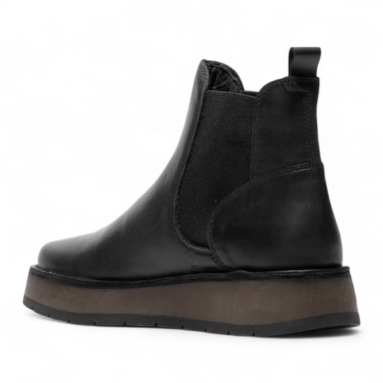 Botas Chelsea clásicas y cómodas de piel para mujer, negras, RAWI131, de Fly London - Image 4