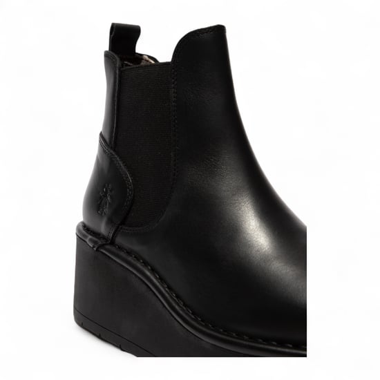 Botas Chelsea de piel con plataforma y cordones, color negro, para mujer, de Fly London, HELY268 - Image 5