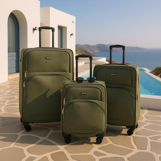 Maleta ligera expandible de 8 ruedas, color caqui, suave y ligera, ideal para viajes. - Image 1