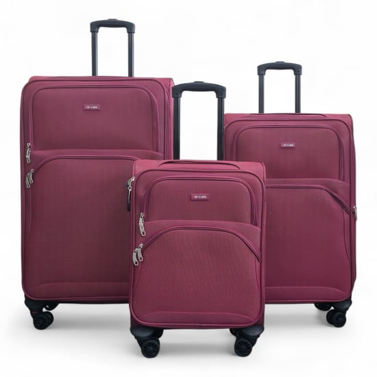 Maleta ligera expandible de 8 ruedas, color burdeos, suave, para viajes - Image 2