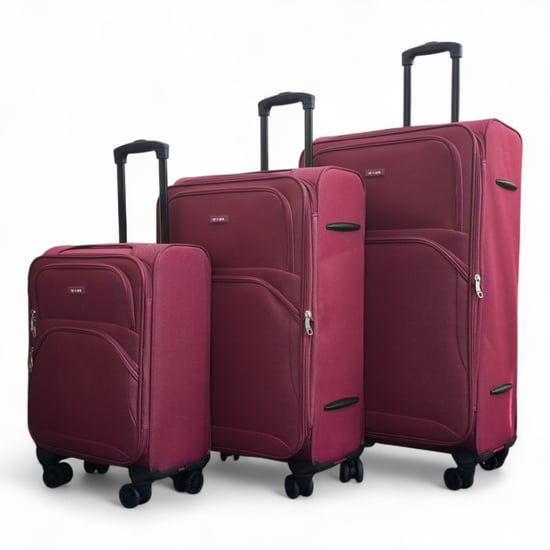Maleta ligera expandible de 8 ruedas, color burdeos, suave, para viajes - Image 5