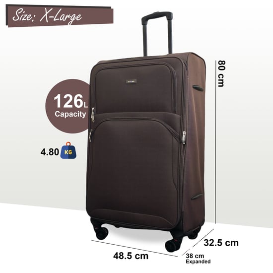 Maleta expandible extragrande de 8 ruedas, ligera y suave, color marrón, para viajes - Image 2