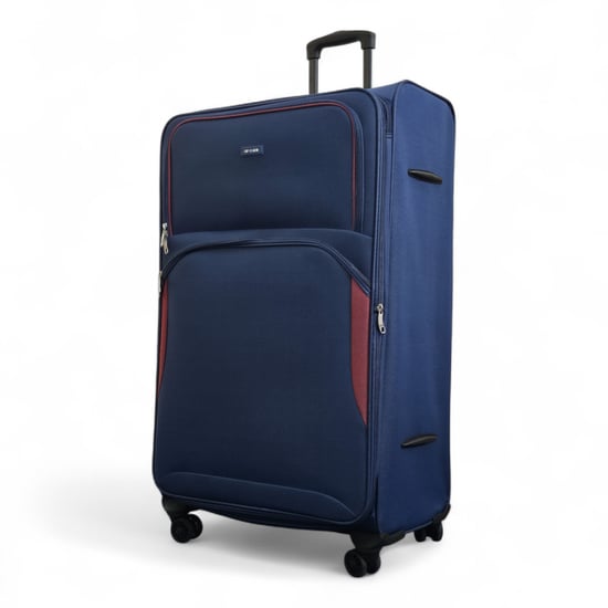 Maleta extensible azul marino suave extragrande de 8 ruedas, ligera, para viaje - Image 4
