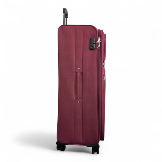 Maleta ligera y expandible extragrande de 8 ruedas, color burdeos, suave, para viaje - Image 5