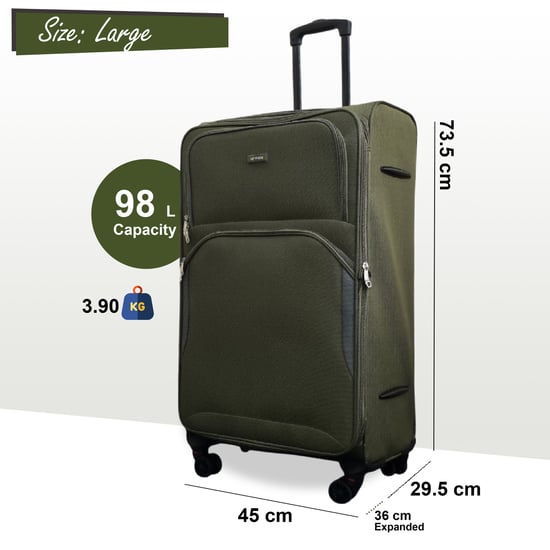 Maleta ligera expandible de 8 ruedas, color caqui y verde, juego de 4 unidades - Image 6