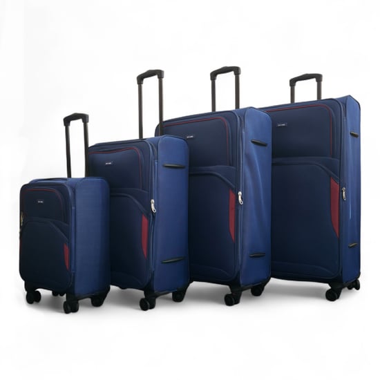 Maleta ligera expandible de 8 ruedas, color azul marino, juego de 4 unidades - Image 1