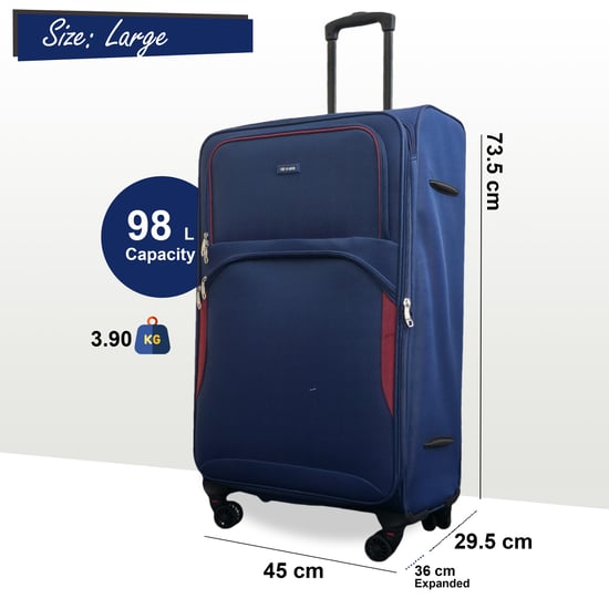 Maleta ligera expandible de 8 ruedas, color azul marino, juego de 4 unidades - Image 6