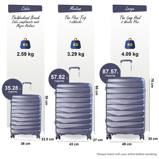 Maleta rígida TSA azul ahumado resistente con 8 ruedas, equipaje de cabina, estuche de viaje para vacaciones - Image 2