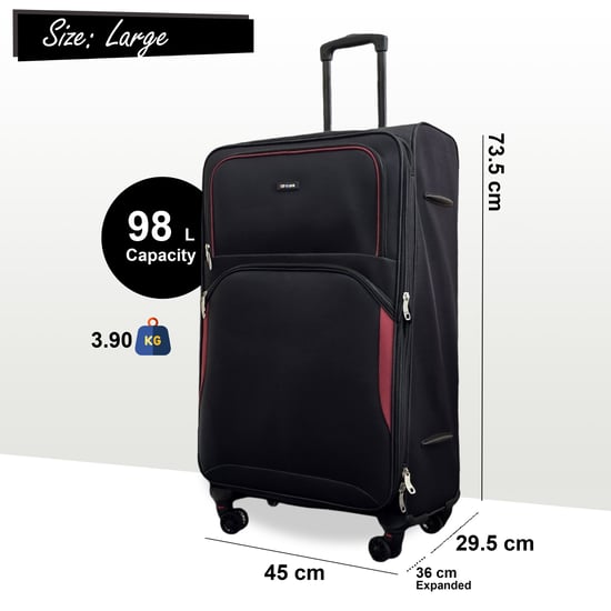 Maleta ligera y expandible de 8 ruedas, color negro, juego de 4 unidades - Image 6