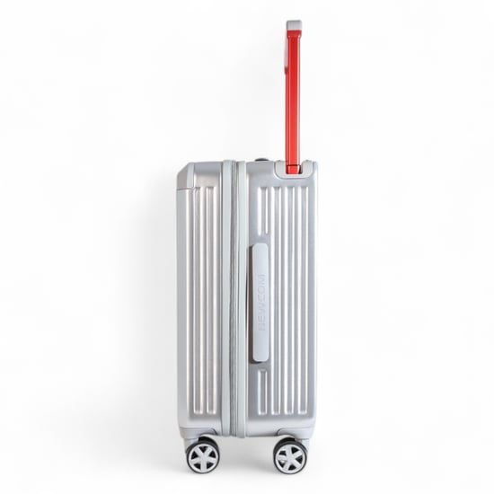 Maleta de cabina rígida plateada inspirada en Rimowa, con ruedas y duradera, TSA - Image 5