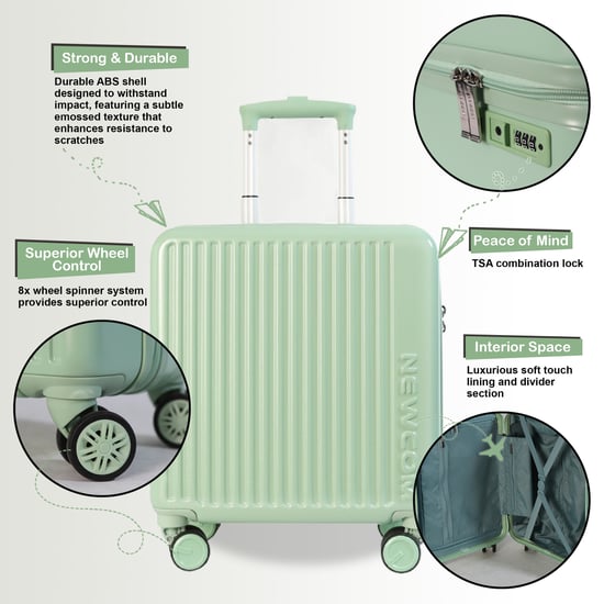 Maleta rígida de cabina de 44 x 22 x 38 cm, color verde, con certificación TSA, apta para Easyjet y Ryanair. - Image 3