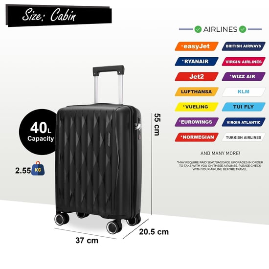 Maleta de cabina rígida y robusta de 37,5 x 20,5 x 55 cm. Equipaje TSA. Apta para Easyjet, Ryanair y Wizzair. - Image 2