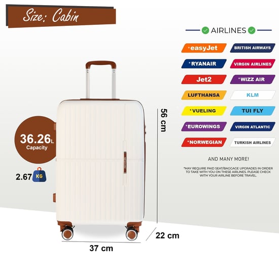 Maleta rígida de cabina PP de 37 x 22 x 56 cm, apta para Easyjet y Ryanair. - Image 2