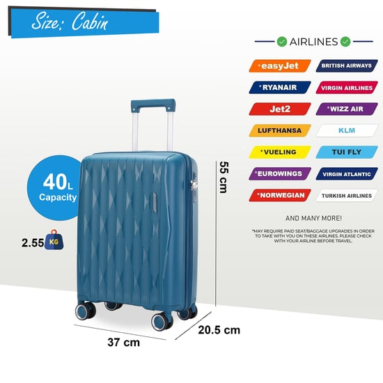 Maleta de cabina rígida y robusta de 37,5 x 20,5 x 55 cm. Equipaje TSA. Apta para Easyjet, Ryanair y Wizzair. - Image 2